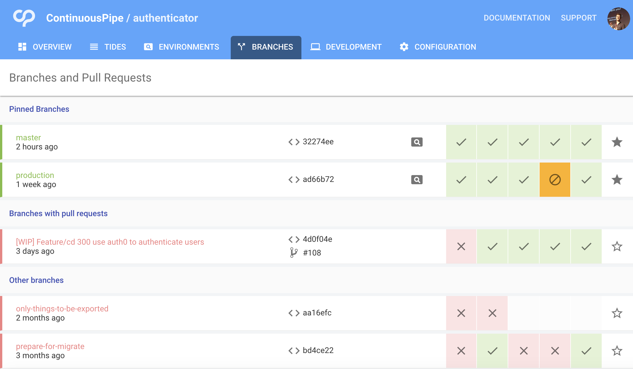 Branches workflow